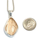 Texture Pink Sea Glass Pendant with Heavy Rim on Silver Chain
