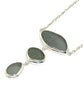 Shades of Grey Sea Glass Triple Drop Necklace