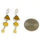 Shades Of Amber Sea Glass Triple Drop Earrings