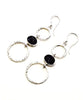Purple Geode Triple Drop Hoop Earrings
