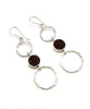 Brown Geode Triple Drop Hoop Earrings