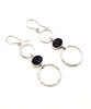 Purple Geode Triple Drop Hoop Earrings