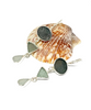 Shades of Gray Multi Shape Sea Glass Triple Drop Earrings
