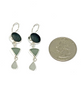 Shades of Gray Multi Shape Sea Glass Triple Drop Earrings