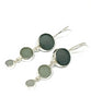 Shades of Gray Round Shape Sea Glass Triple Drop Earrings