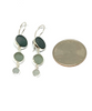 Shades of Gray Round Shape Sea Glass Triple Drop Earrings