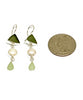 Olive, Pearl and Soft Green Sea Glass Triple Drop Earrings