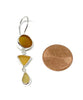 Shades of Light Brown and Amber Multi Shape Sea Glass Triple Drop Earrings