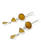 Shades of Light Brown and Amber Multi Shape Sea Glass Triple Drop Earrings