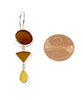 Brown, Amber & Yellow Multi Shape Sea Glass Triple Drop Earrings