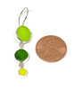 Lime, Green & Yellow Round Shaped Stained Glass Triple Drop Earrings