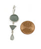 Shades of Grey Multi Shape Sea Glass Triple Drop Earrings