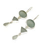 Shades of Grey Multi Shape Sea Glass Triple Drop Earrings