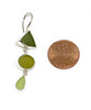 Shades of Olive and Mint Green Multi Shape Sea Glass Triple Drop Earrings