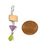Melon, Raspberry & Yellow Stained Glass Triple Drop Earrings