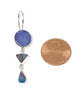 Muted Purple & Turquoise Multi Shaped Stained Glass Triple Drop Earrings