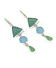 Turquoise, Aqua & Mint Green Multi Shape Sea Glass Triple Drop Earrings