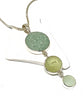 Triple Drop Sea Glass Marble Pendant on Sterling Chain