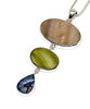 Peach, Green and Blue Mother of Pearl Triple Drop Pendant on Sterling Chain